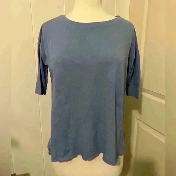 Frank & Eileen Josephine French Tee XS 1/2 Sleeve A Line Shirt $125 Blue - Picture 1 of 7